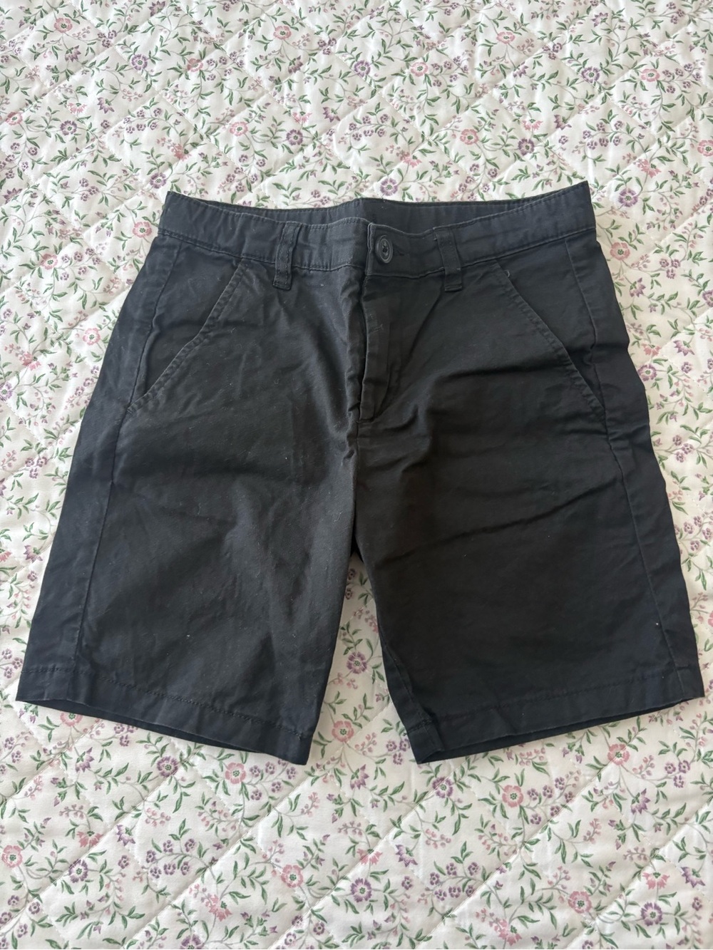 H&M Black Kids Flat-Front Chino Shorts